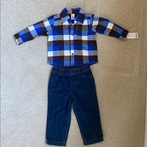 NWT Carters Button Down Shirt and Pants, 18 months